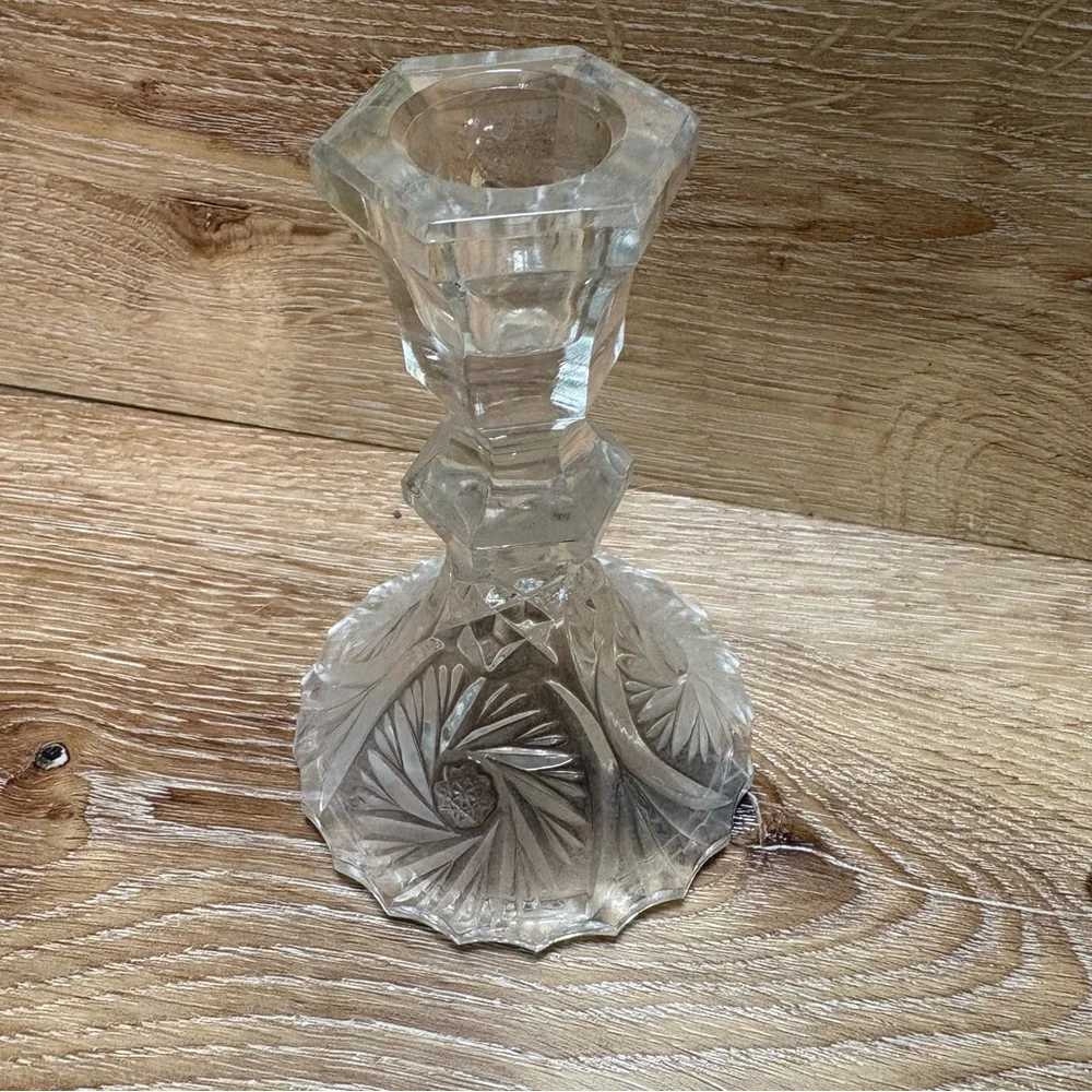 Vintage Anna Hutte Bleikristall Germany Crystal Candle Sticks Holders